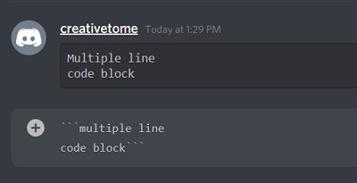 Discord Code Blocks with more than one line