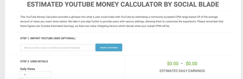 YouTube Earnings Calculator